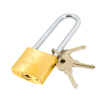 Brass Padlock 32mm Long Shackle