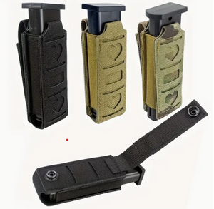 Tactical 9mm Molle Magazine Pouch: Waist Belt, Multi-Tool Pouch, Flashlight Holster